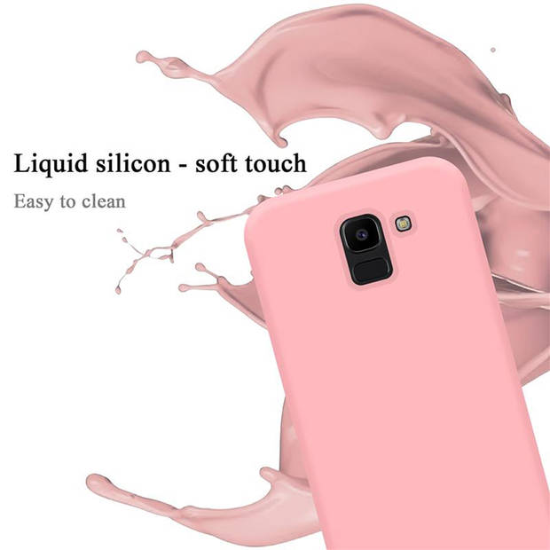 Cadorabo Hoesje geschikt voor Samsung Galaxy J6 2018 Case in LIQUID ROZE - Beschermhoes TPU silicone Cover