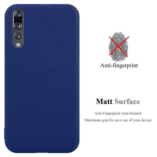 Cadorabo Hoesje geschikt voor Huawei P20 PRO / P20 PLUS in CANDY DONKER BLAUW - Beschermhoes TPU silicone Case Cover