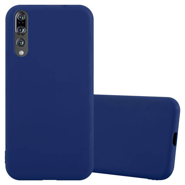 Cadorabo Hoesje geschikt voor Huawei P20 PRO / P20 PLUS in CANDY DONKER BLAUW - Beschermhoes TPU silicone Case Cover