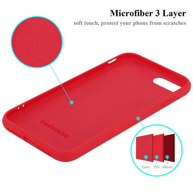 Cadorabo Hoesje geschikt voor Apple iPhone 7 PLUS / 7S PLUS / 8 PLUS Case in LIQUID ROOD - Beschermhoes TPU silicone