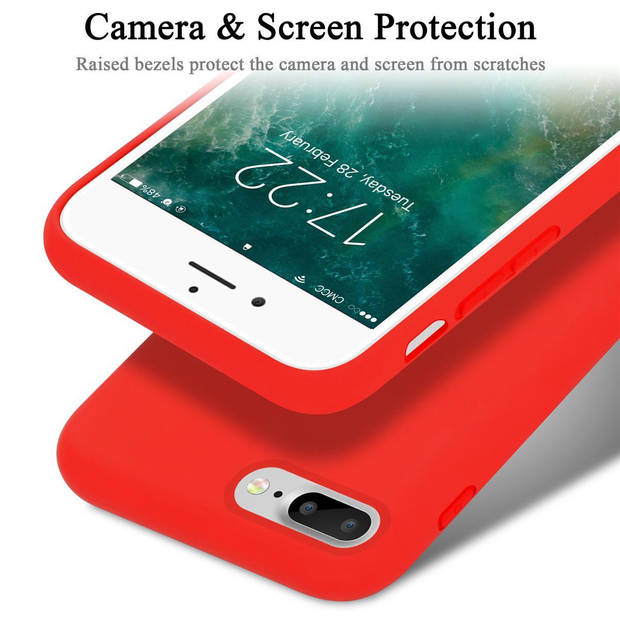 Cadorabo Hoesje geschikt voor Apple iPhone 7 PLUS / 7S PLUS / 8 PLUS Case in LIQUID ROOD - Beschermhoes TPU silicone