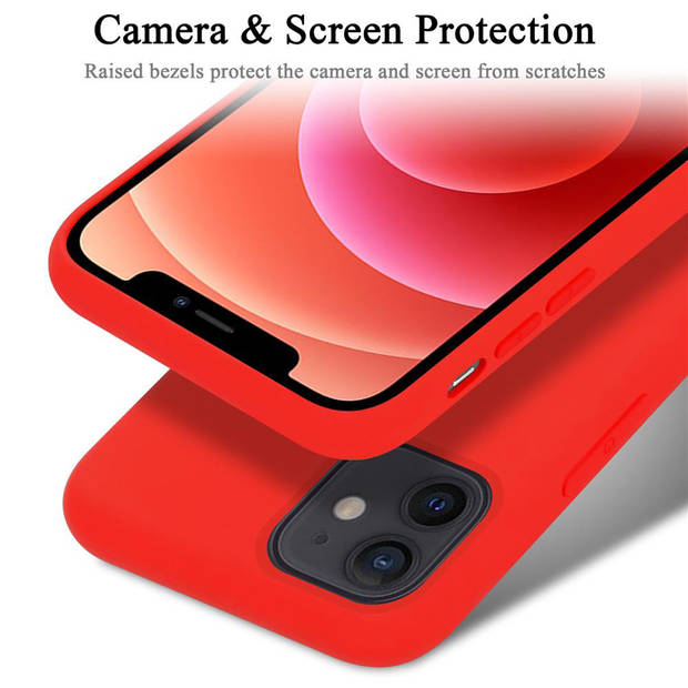 Cadorabo Hoesje geschikt voor Apple iPhone 12 MINI Case in LIQUID ROOD - Beschermhoes TPU silicone Cover