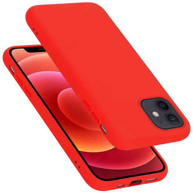 Cadorabo Hoesje geschikt voor Apple iPhone 12 MINI Case in LIQUID ROOD - Beschermhoes TPU silicone Cover