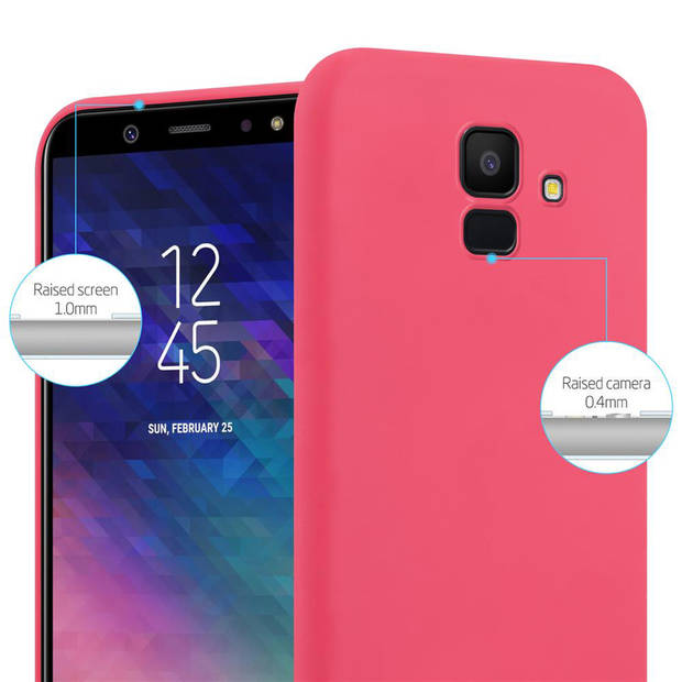 Cadorabo Hoesje geschikt voor Samsung Galaxy J6 2018 in CANDY ROOD - Beschermhoes TPU silicone Case Cover