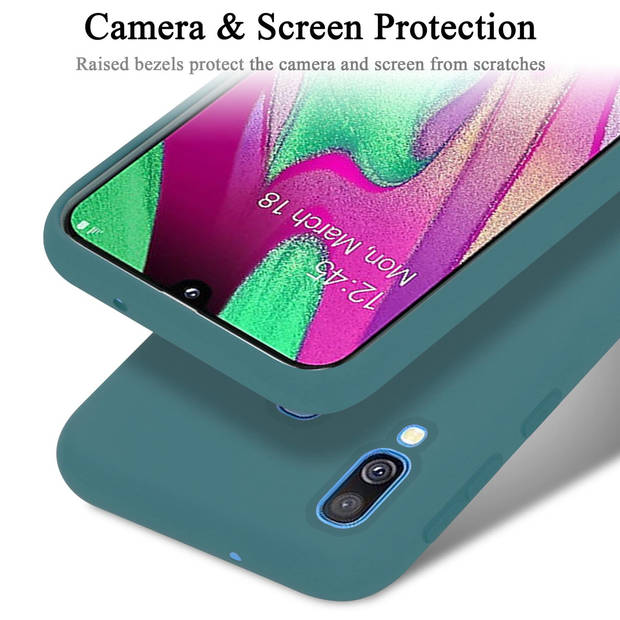 Cadorabo Hoesje geschikt voor Samsung Galaxy A40 Case in LIQUID GROEN - Beschermhoes TPU silicone Cover