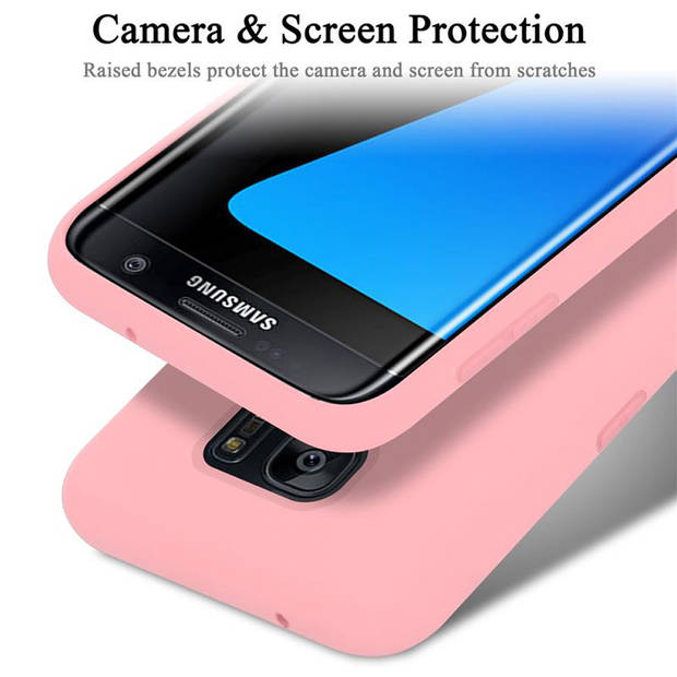 Cadorabo Hoesje geschikt voor Samsung Galaxy S7 EDGE Case in LIQUID ROZE - Beschermhoes TPU silicone Cover