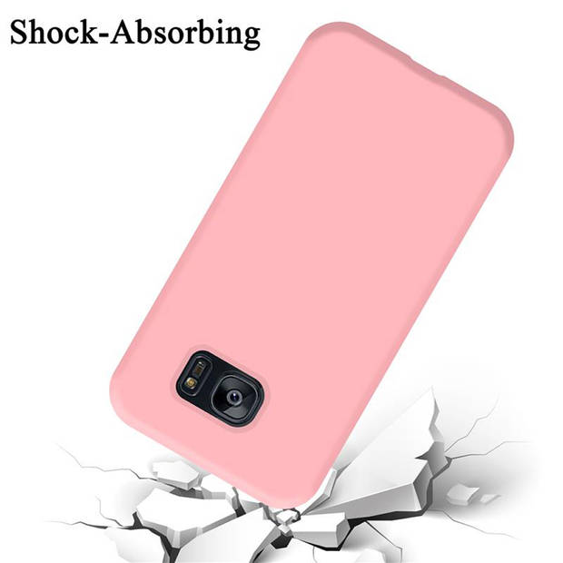 Cadorabo Hoesje geschikt voor Samsung Galaxy S7 EDGE Case in LIQUID ROZE - Beschermhoes TPU silicone Cover