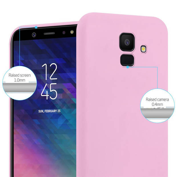 Cadorabo Hoesje geschikt voor Samsung Galaxy J6 2018 in CANDY ROZE - Beschermhoes TPU silicone Case Cover