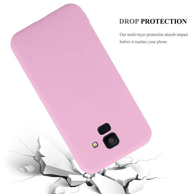 Cadorabo Hoesje geschikt voor Samsung Galaxy J6 2018 in CANDY ROZE - Beschermhoes TPU silicone Case Cover