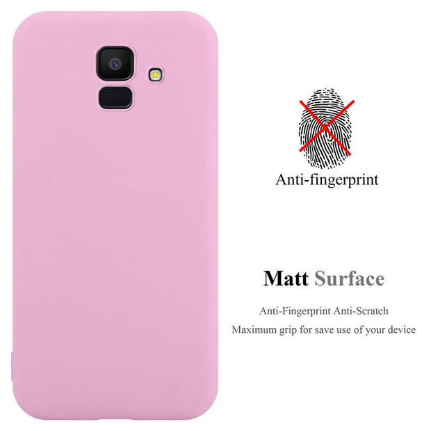 Cadorabo Hoesje geschikt voor Samsung Galaxy J6 2018 in CANDY ROZE - Beschermhoes TPU silicone Case Cover