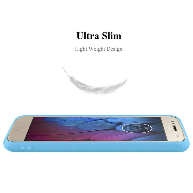 Cadorabo Hoesje geschikt voor Motorola MOTO G5S in CANDY BLAUW - Beschermhoes TPU silicone Case Cover