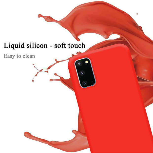 Cadorabo Hoesje geschikt voor Samsung Galaxy S20 Case in LIQUID ROOD - Beschermhoes TPU silicone Cover