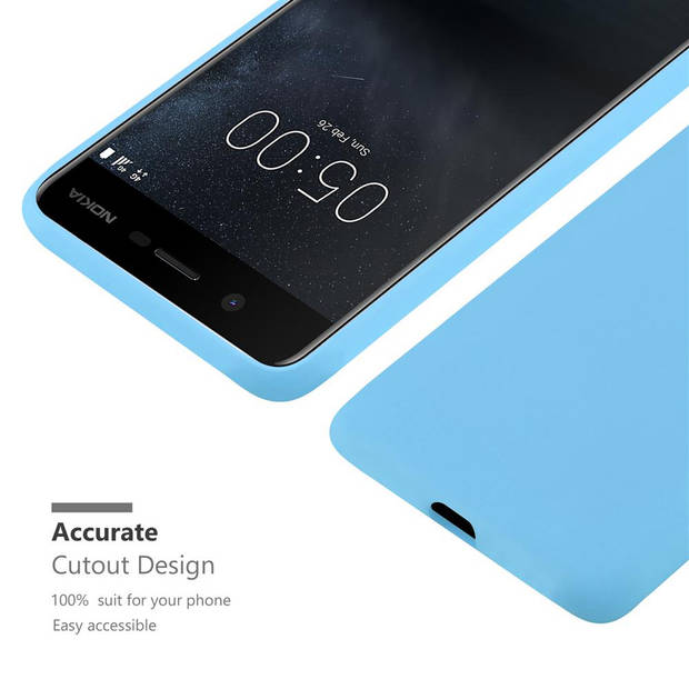 Cadorabo Hoesje geschikt voor Nokia 5 2017 in CANDY BLAUW - Beschermhoes TPU silicone Case Cover