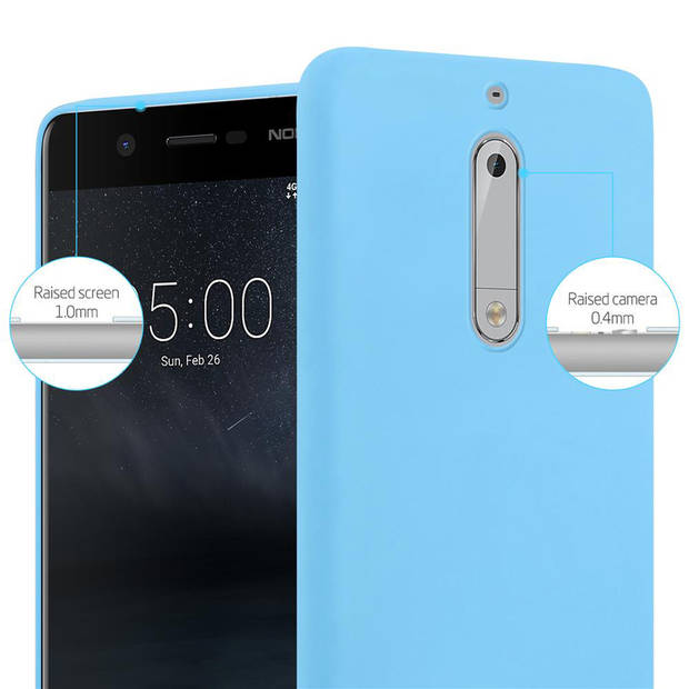 Cadorabo Hoesje geschikt voor Nokia 5 2017 in CANDY BLAUW - Beschermhoes TPU silicone Case Cover