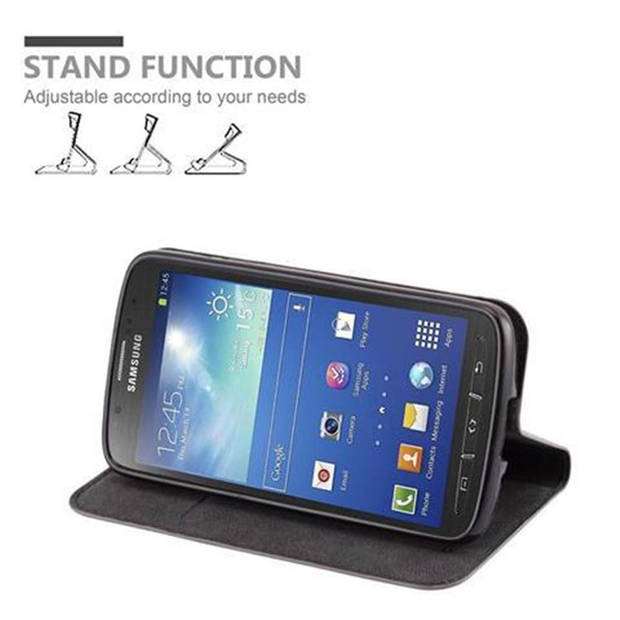 Cadorabo Hoesje geschikt voor Samsung Galaxy S4 ACTIVE in KOFFIE BRUIN - Beschermhoes Case magnetische sluiting Cover