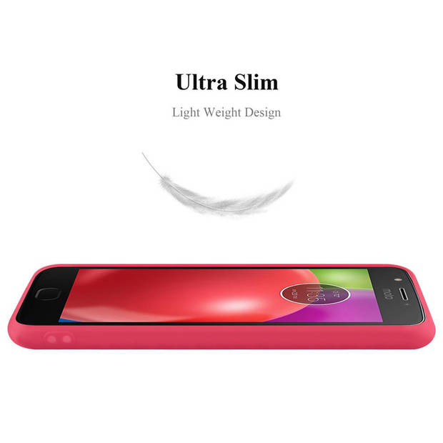 Cadorabo Hoesje geschikt voor Motorola MOTO E4 in CANDY ROOD - Beschermhoes TPU silicone Case Cover