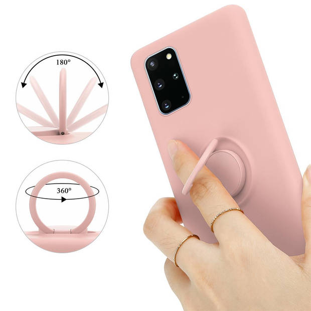 Cadorabo Hoesje geschikt voor Samsung Galaxy S20 PLUS in LIQUID ROZE - Beschermhoes van TPU silicone Case Cover met ring