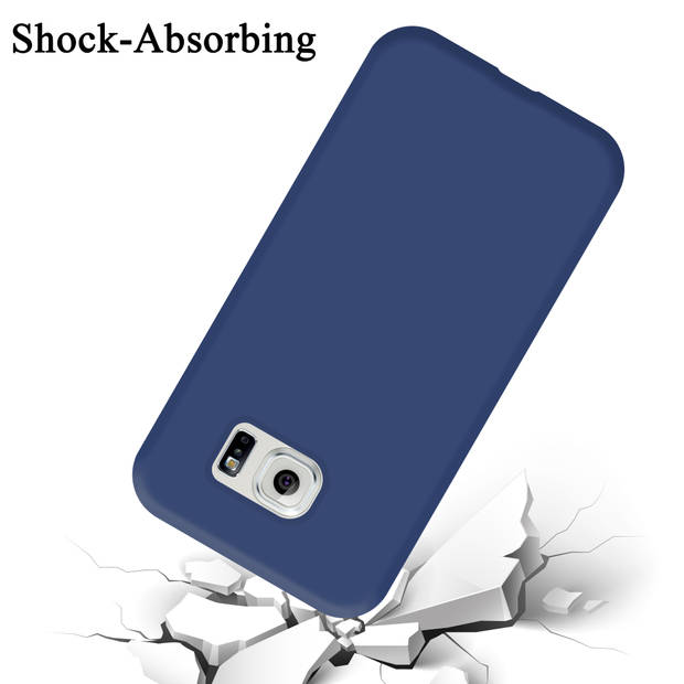 Cadorabo Hoesje geschikt voor Samsung Galaxy S6 EDGE Case in LIQUID BLAUW - Beschermhoes TPU silicone Cover