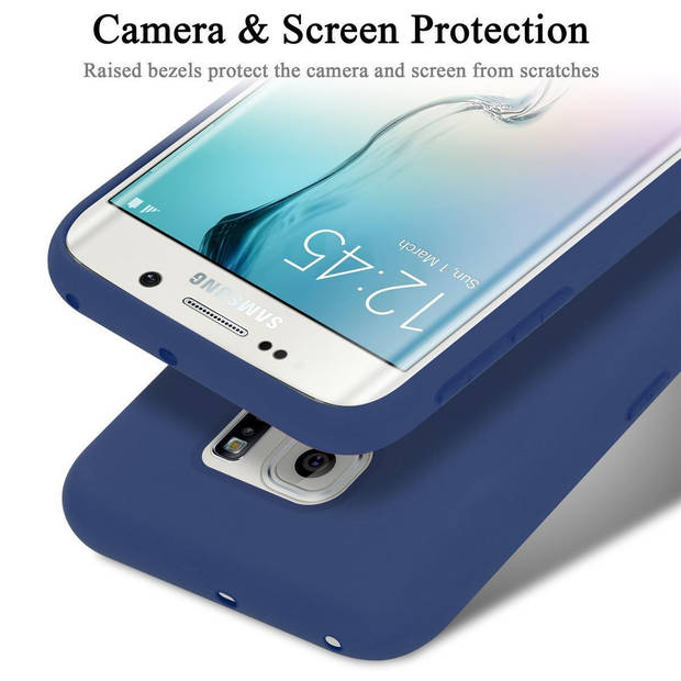 Cadorabo Hoesje geschikt voor Samsung Galaxy S6 EDGE Case in LIQUID BLAUW - Beschermhoes TPU silicone Cover