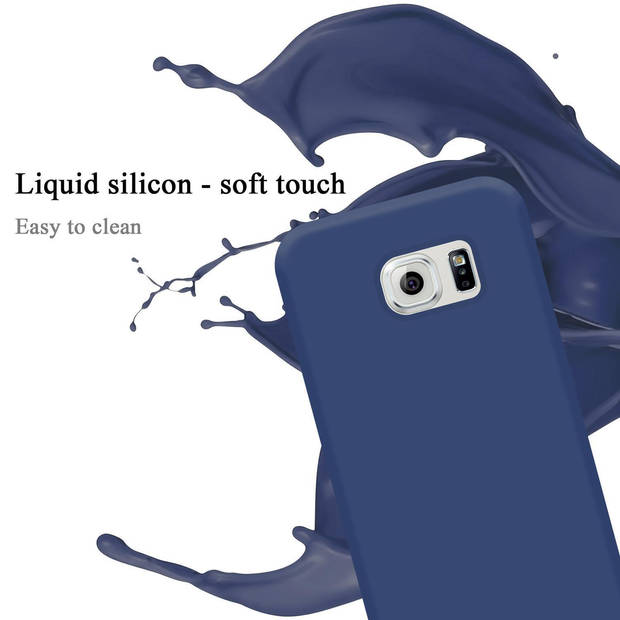 Cadorabo Hoesje geschikt voor Samsung Galaxy S6 EDGE Case in LIQUID BLAUW - Beschermhoes TPU silicone Cover