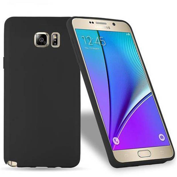 Cadorabo Hoesje geschikt voor Samsung Galaxy NOTE 5 in CANDY ZWART - Beschermhoes TPU silicone Case Cover