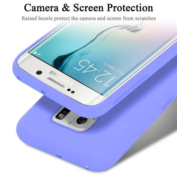 Cadorabo Hoesje geschikt voor Samsung Galaxy S6 EDGE Case in LIQUID LICHT PAARS - Beschermhoes TPU silicone Cover