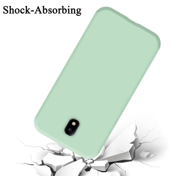 Cadorabo Hoesje geschikt voor Samsung Galaxy J7 2017 Case in LIQUID LICHT GROEN - Beschermhoes TPU silicone Cover