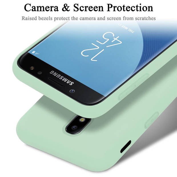 Cadorabo Hoesje geschikt voor Samsung Galaxy J7 2017 Case in LIQUID LICHT GROEN - Beschermhoes TPU silicone Cover