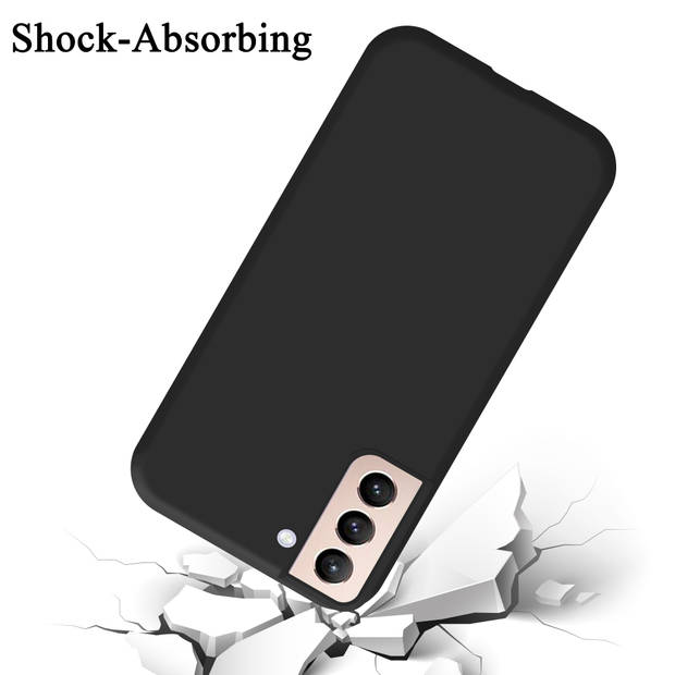 Cadorabo Hoesje geschikt voor Samsung Galaxy S21 PLUS Case in LIQUID ZWART - Beschermhoes TPU silicone Cover