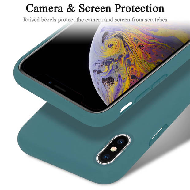 Cadorabo Hoesje geschikt voor Apple iPhone X / XS Case in LIQUID GROEN - Beschermhoes TPU silicone Cover