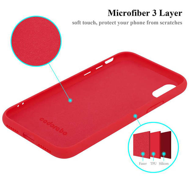 Cadorabo Hoesje geschikt voor Apple iPhone X / XS Case in LIQUID ROOD - Beschermhoes TPU silicone Cover