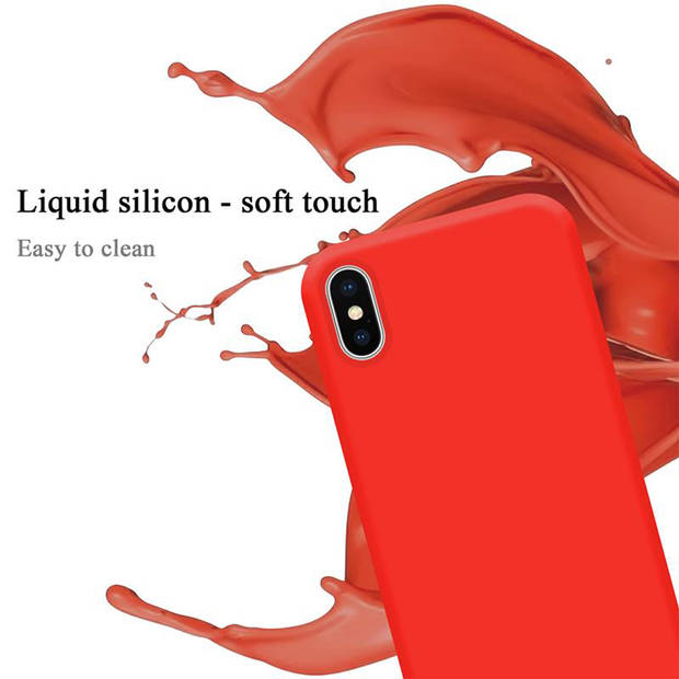 Cadorabo Hoesje geschikt voor Apple iPhone X / XS Case in LIQUID ROOD - Beschermhoes TPU silicone Cover