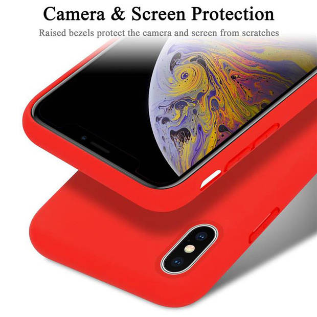 Cadorabo Hoesje geschikt voor Apple iPhone X / XS Case in LIQUID ROOD - Beschermhoes TPU silicone Cover