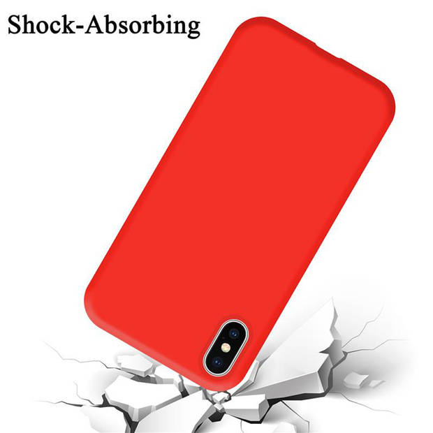 Cadorabo Hoesje geschikt voor Apple iPhone X / XS Case in LIQUID ROOD - Beschermhoes TPU silicone Cover