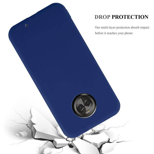 Cadorabo Hoesje geschikt voor Motorola MOTO X4 in CANDY DONKER BLAUW - Beschermhoes TPU silicone Case Cover