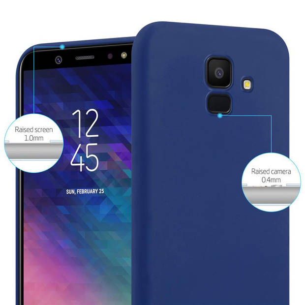 Cadorabo Hoesje geschikt voor Samsung Galaxy J6 2018 in CANDY DONKER BLAUW - Beschermhoes TPU silicone Case Cover