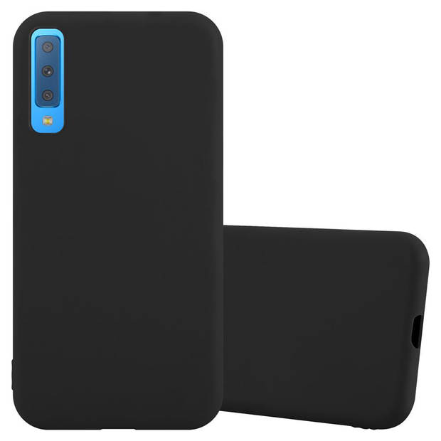 Cadorabo Hoesje geschikt voor Samsung Galaxy A7 2018 in CANDY ZWART - Beschermhoes TPU silicone Case Cover