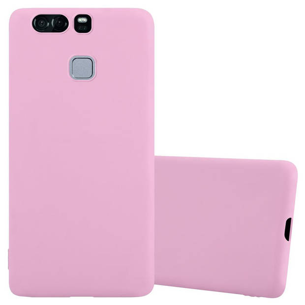 Cadorabo Hoesje geschikt voor Huawei P9 in CANDY ROZE - Beschermhoes TPU silicone Case Cover