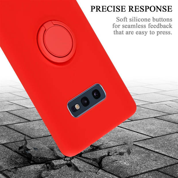 Cadorabo Hoesje geschikt voor Samsung Galaxy S10e in LIQUID ROOD - Beschermhoes van TPU silicone Case Cover met ring