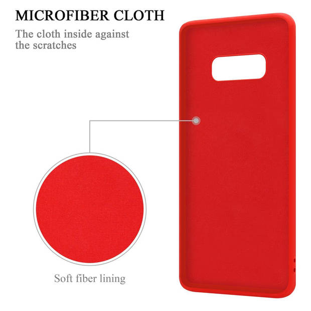 Cadorabo Hoesje geschikt voor Samsung Galaxy S10e in LIQUID ROOD - Beschermhoes van TPU silicone Case Cover met ring