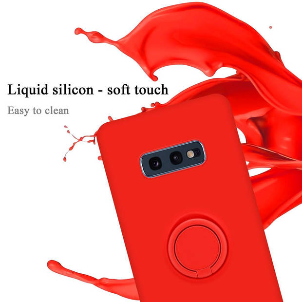 Cadorabo Hoesje geschikt voor Samsung Galaxy S10e in LIQUID ROOD - Beschermhoes van TPU silicone Case Cover met ring