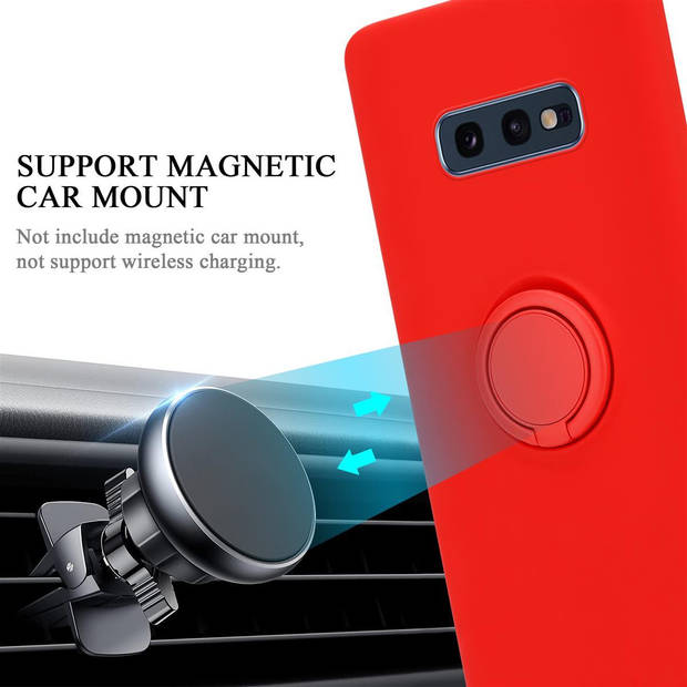 Cadorabo Hoesje geschikt voor Samsung Galaxy S10e in LIQUID ROOD - Beschermhoes van TPU silicone Case Cover met ring