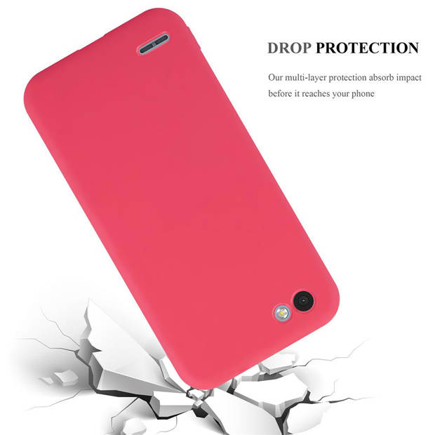 Cadorabo Hoesje geschikt voor LG Q6 / G6 MINI in CANDY ROOD - Beschermhoes TPU silicone Case Cover