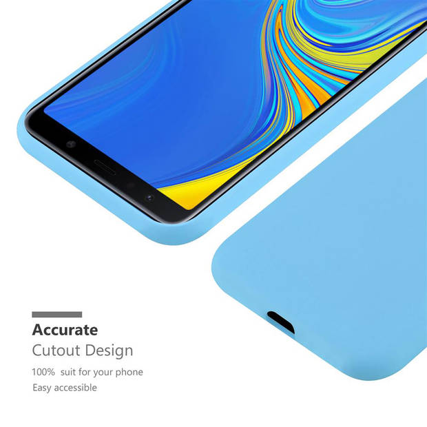 Cadorabo Hoesje geschikt voor Samsung Galaxy A7 2018 in CANDY BLAUW - Beschermhoes TPU silicone Case Cover