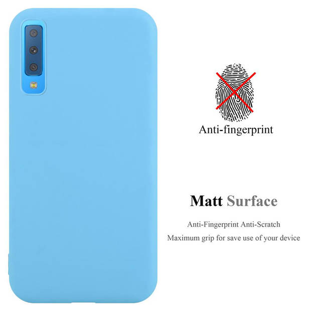 Cadorabo Hoesje geschikt voor Samsung Galaxy A7 2018 in CANDY BLAUW - Beschermhoes TPU silicone Case Cover