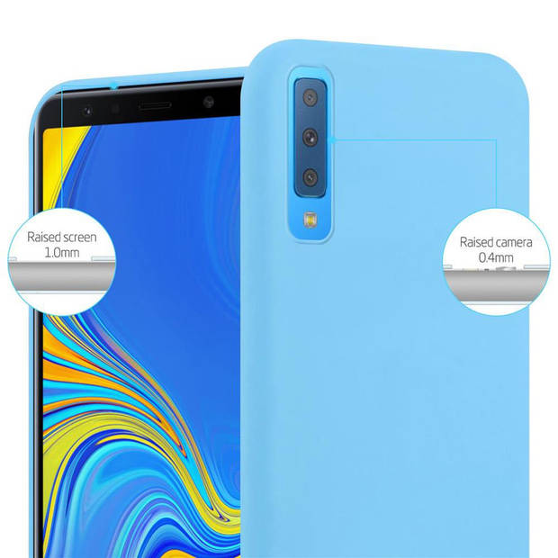 Cadorabo Hoesje geschikt voor Samsung Galaxy A7 2018 in CANDY BLAUW - Beschermhoes TPU silicone Case Cover