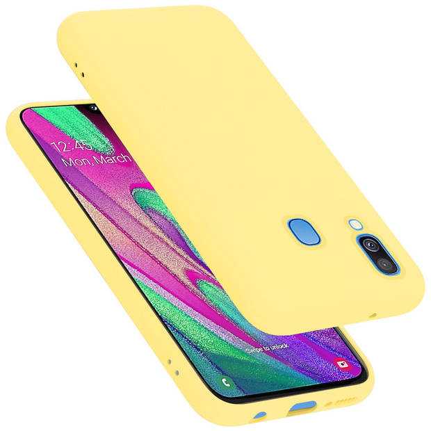 Cadorabo Hoesje geschikt voor Samsung Galaxy A40 Case in LIQUID GEEL - Beschermhoes TPU silicone Cover