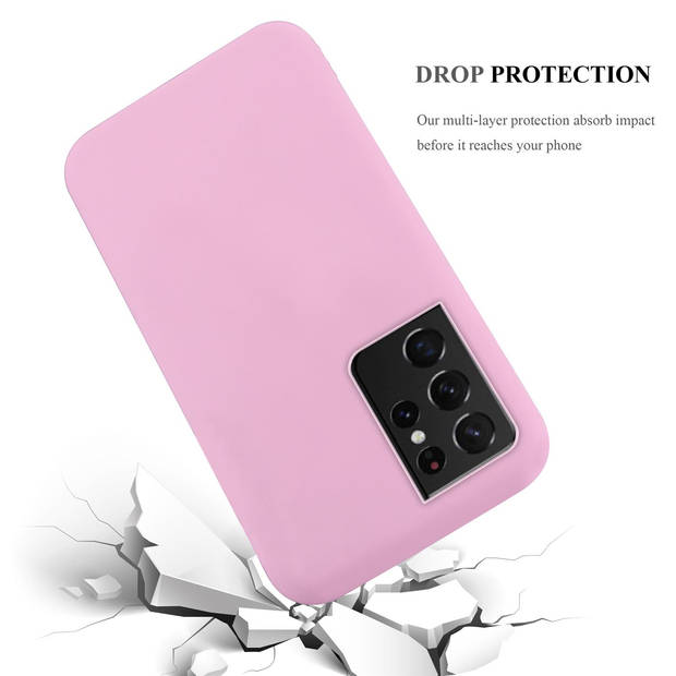 Cadorabo Hoesje geschikt voor Samsung Galaxy S21 ULTRA in CANDY ROZE - Beschermhoes TPU silicone Case Cover