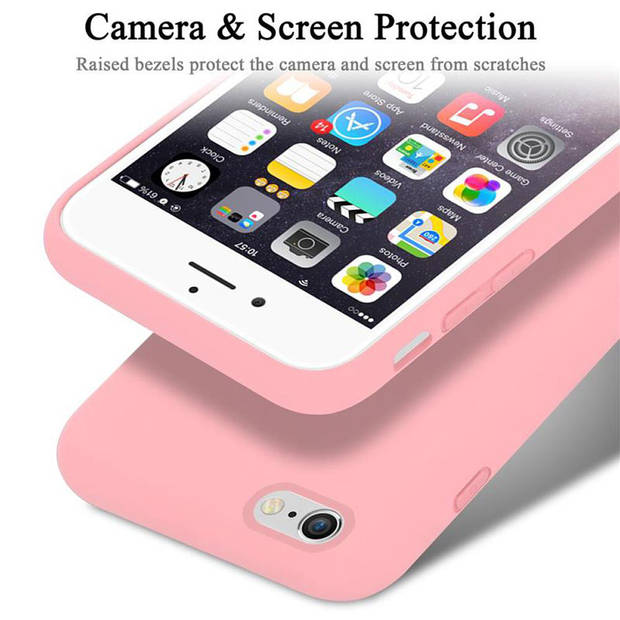 Cadorabo Hoesje geschikt voor Apple iPhone 6 / 6S Case in LIQUID ROZE - Beschermhoes TPU silicone Cover