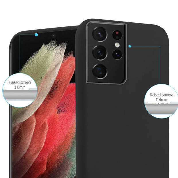 Cadorabo Hoesje geschikt voor Samsung Galaxy S21 ULTRA in CANDY ZWART - Beschermhoes TPU silicone Case Cover